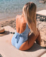 Ribbed Belted Swimsuit - Blue