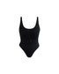 Ribbed Belted Swimsuit - Black