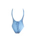 Ribbed Belted Swimsuit - Blue